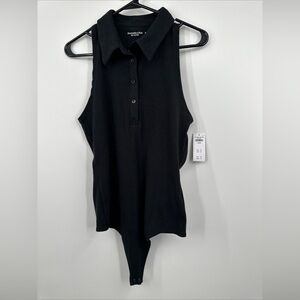 New Abercrombie & Fitch Women’s Sz XL Soft A&F Rib Polo Bodysuit NWT